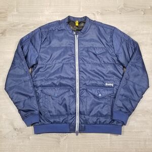 Analog Jacket Mens Size XL Blue Quilted Bomber Zip Puffer Ribbed Hem Pockets